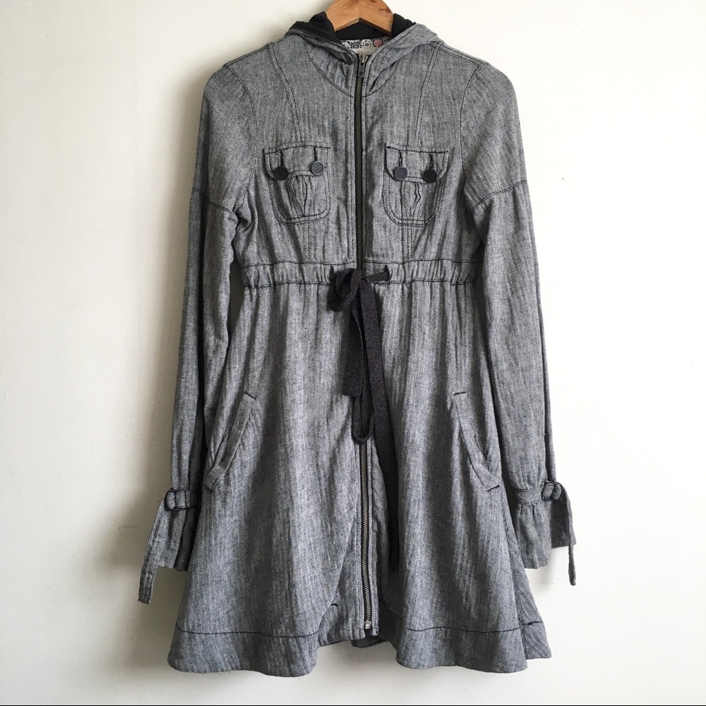 Free People Herringbone Linen Coat